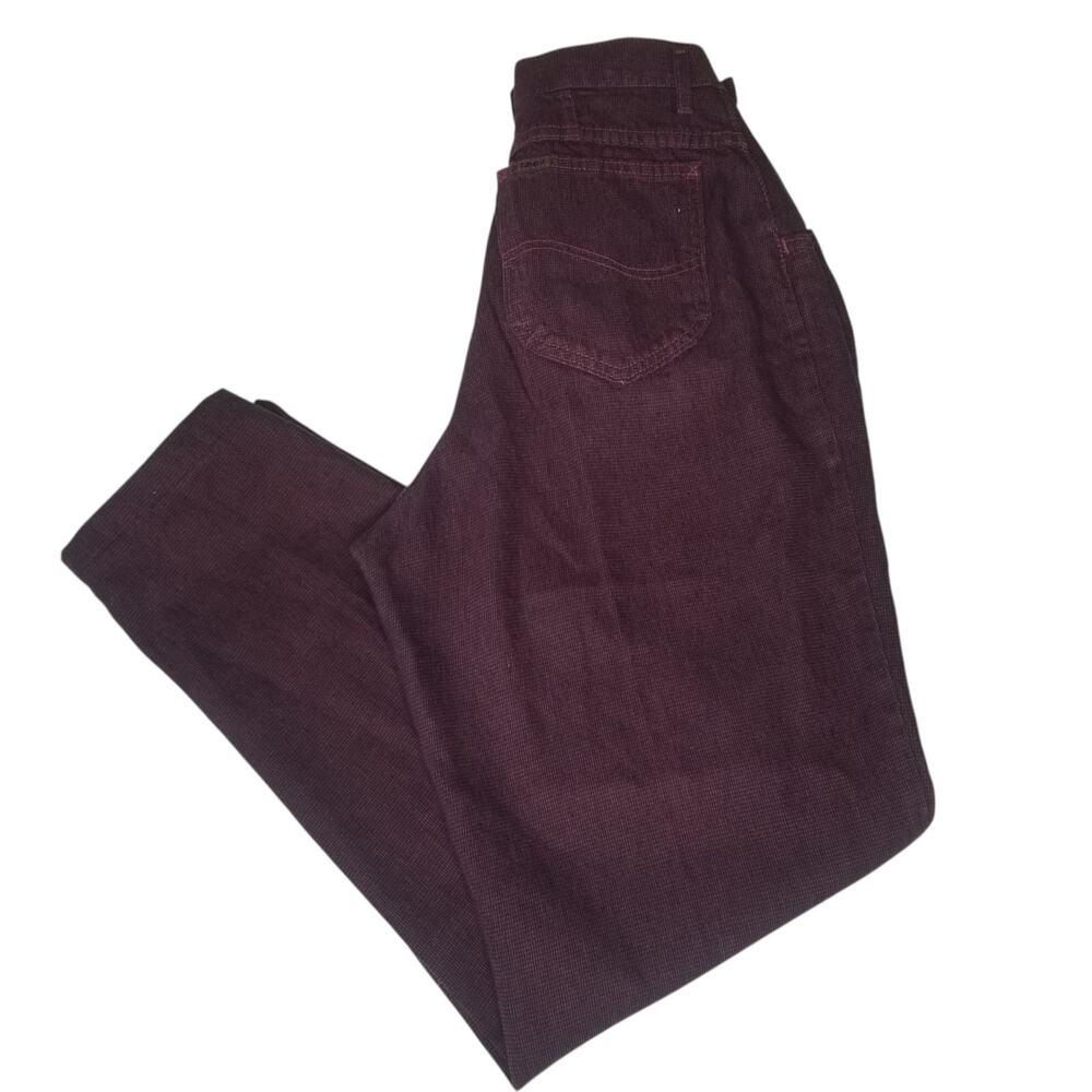 Vintage 80s Lee High Waist Purple Mom Jeans Sz 8 USA Union Made Pleated 90s Punk